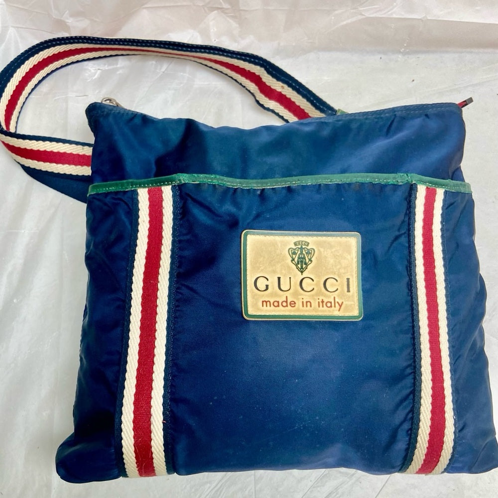 Vintage, Gucci, Rare Nylon, Red White and Blue Shoulder-Crossbody Bag