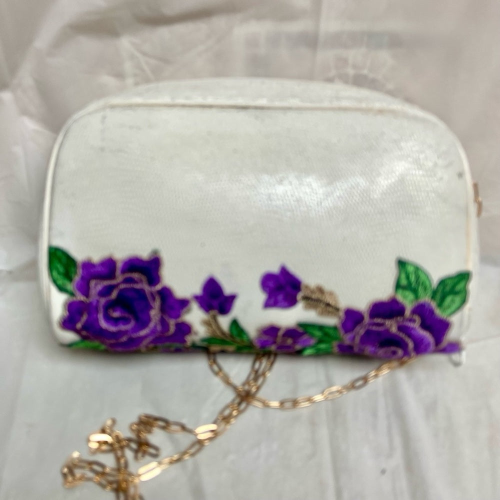 Vintage, Givenchy, Rare, Small White Leather Crossbody Bag 8.5in x 5in x 3in