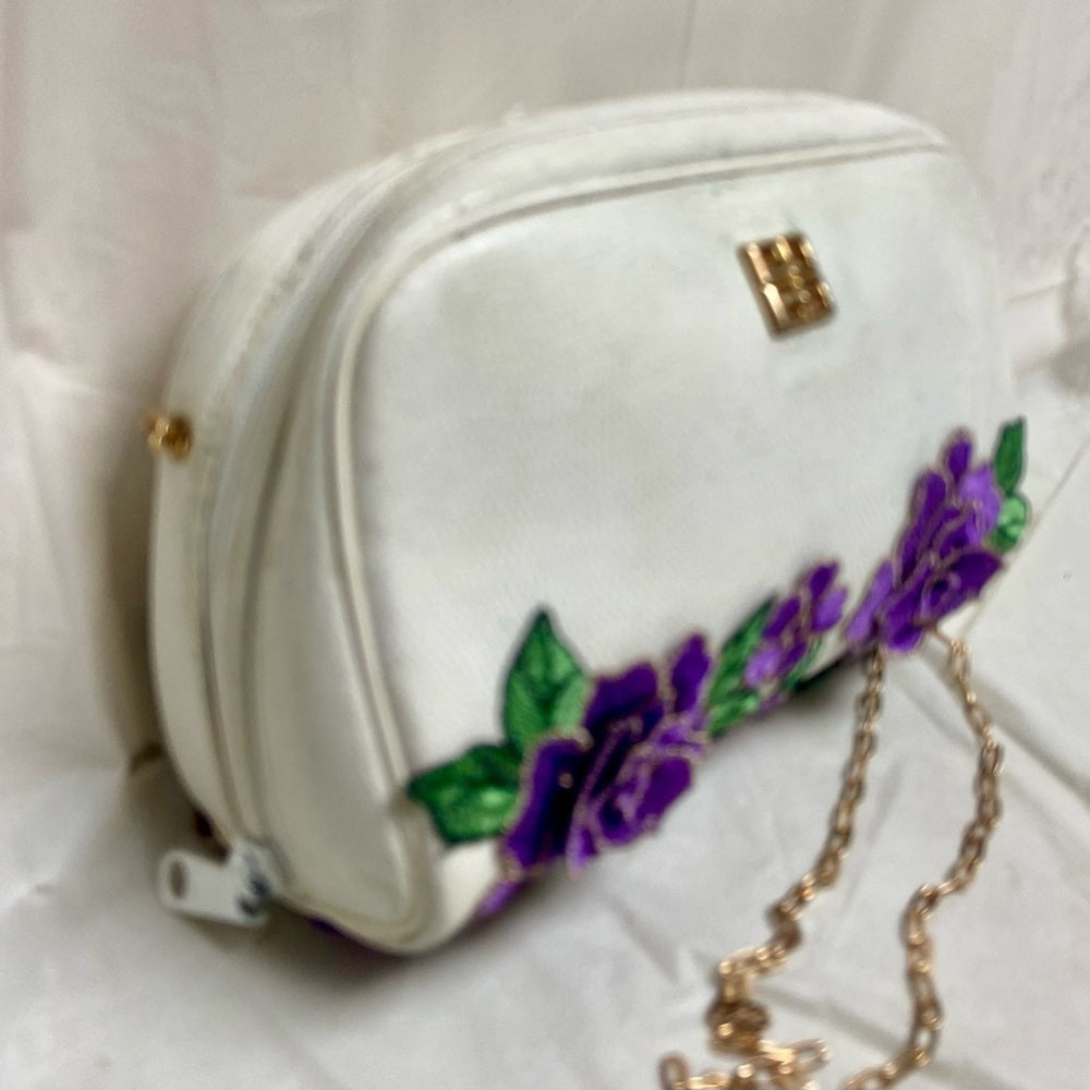 Vintage, Givenchy, Rare, Small White Leather Crossbody Bag 8.5in x 5in x 3in