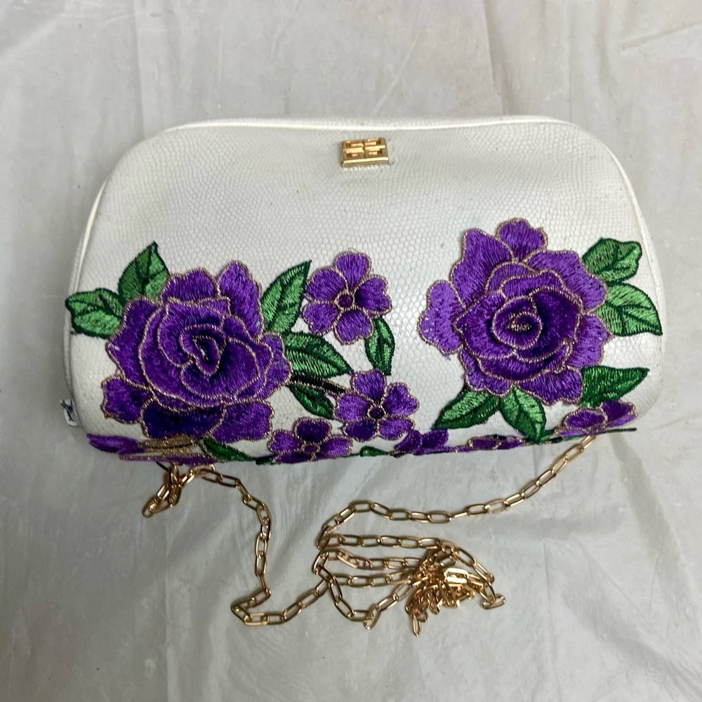 Vintage, Givenchy, Rare, Small White Leather Crossbody Bag 8.5in x 5in x 3in