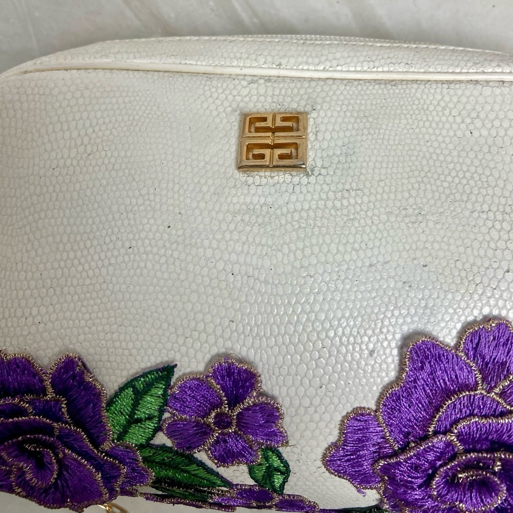 Vintage, Givenchy, Rare, Small White Leather Crossbody Bag 8.5in x 5in x 3in