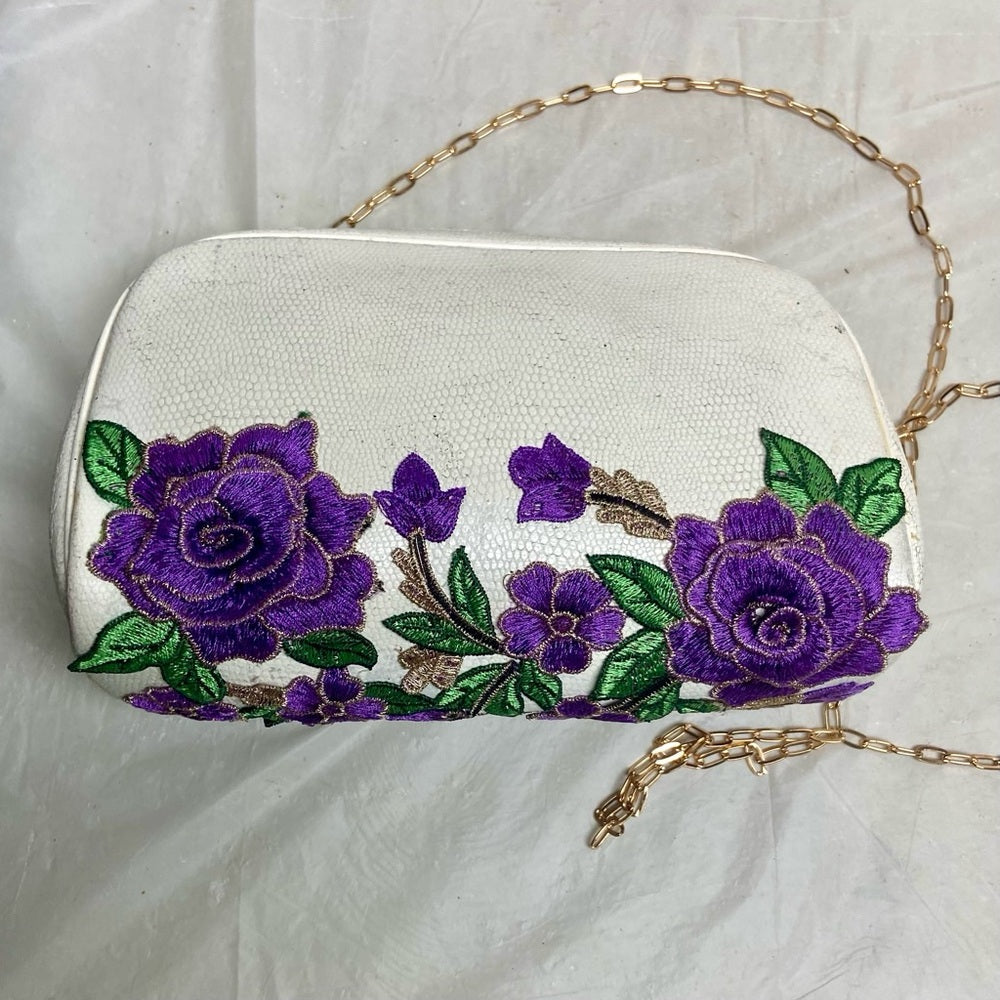 Vintage, Givenchy, Rare, Small White Leather Crossbody Bag 8.5in x 5in x 3in