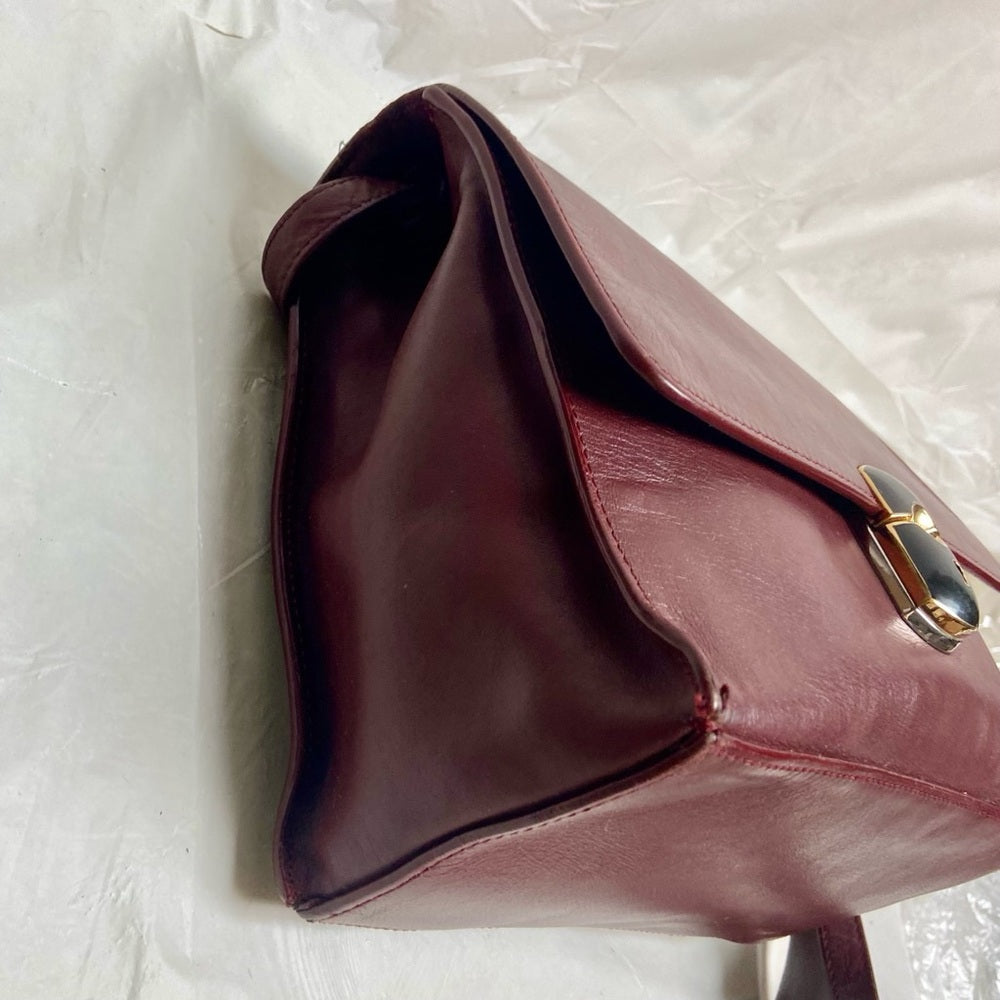 Vintage, Balenciaga Burgundy Leather Adjustable Shoulder- Crossbody 9inx7inx4in