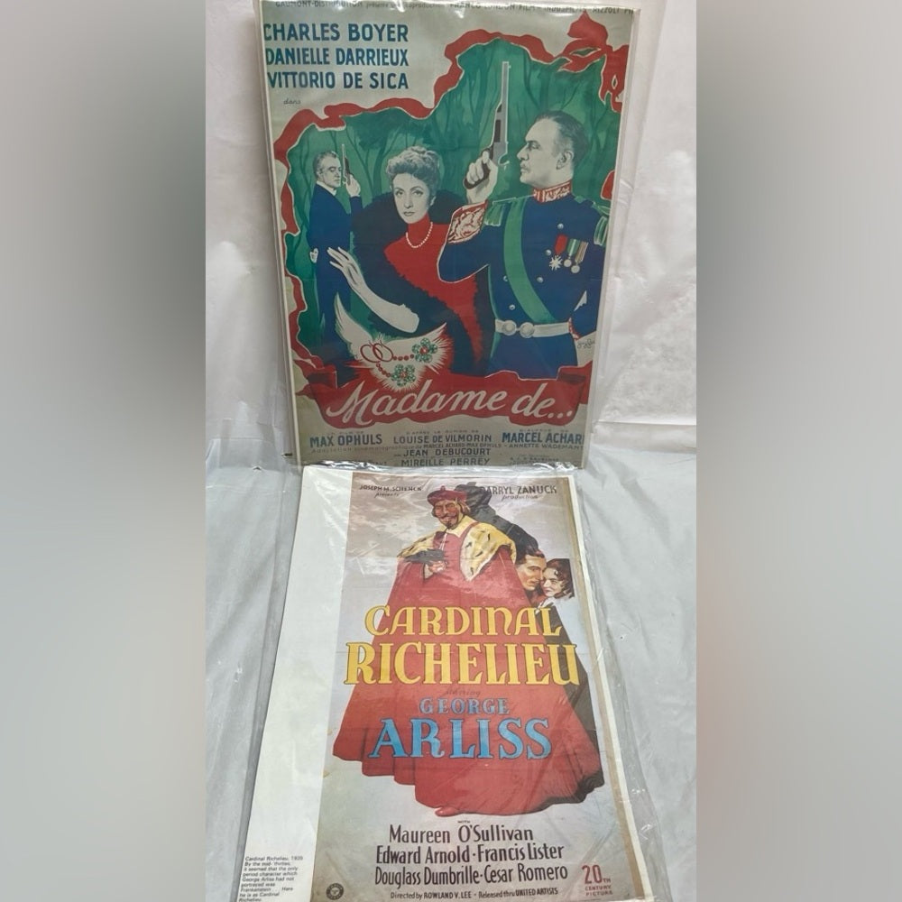1953 Madame De and 1935 Cardinal Richelieu Movie Posters