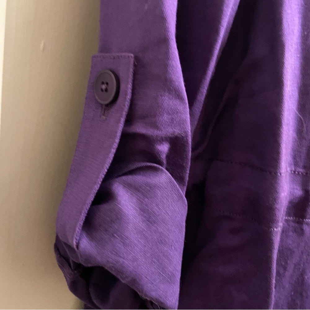Chicos Purple Linen Military Style Jacket - Size 1 M-L