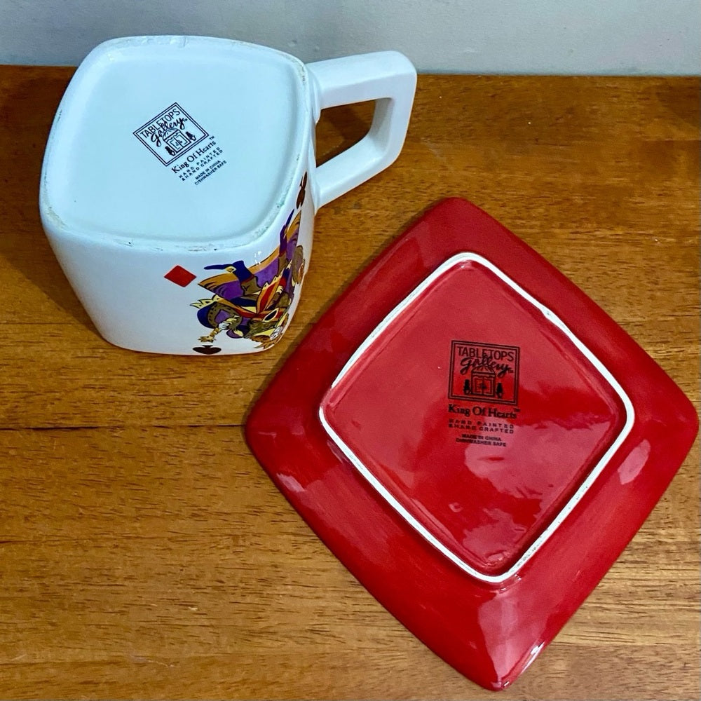 Beautiful, Rare, Large 8-pc  King of Hearts Cups and Saucers