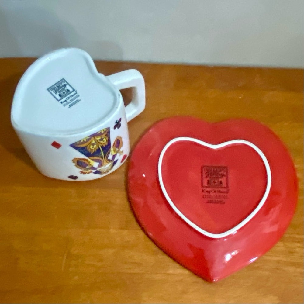 Beautiful, Rare, Large 8-pc  King of Hearts Cups and Saucers