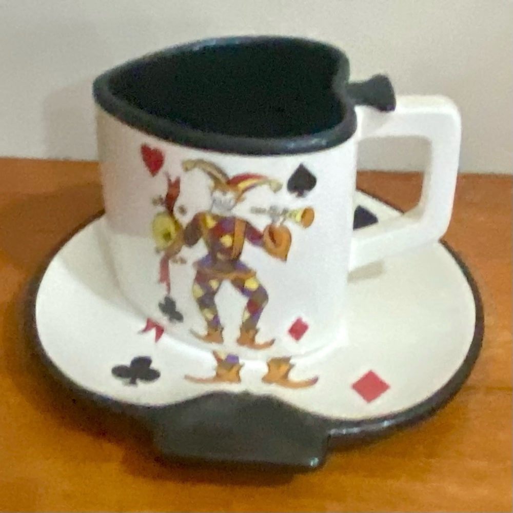 Beautiful, Rare, Large 8-pc  King of Hearts Cups and Saucers