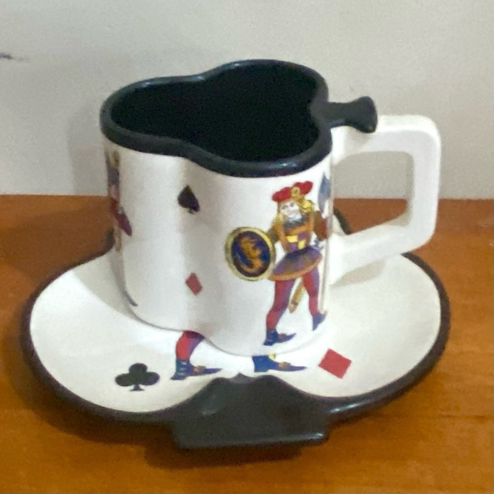 Beautiful, Rare, Large 8-pc  King of Hearts Cups and Saucers