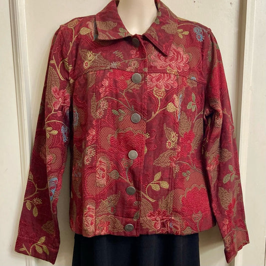 Christopher Banks Burgundy Tapestry Coat- Jacket - M