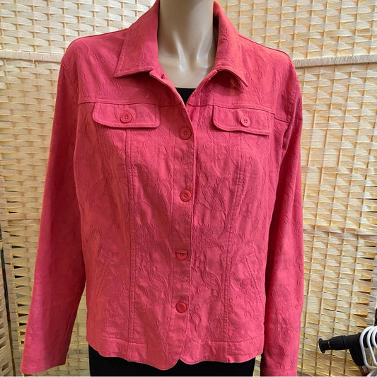 Croft and Barrow Fuchsia -Tangerine Coat-Jacket - Size XL