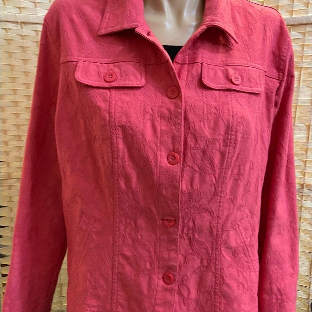 Croft and Barrow Fuchsia -Tangerine Coat-Jacket - Size XL