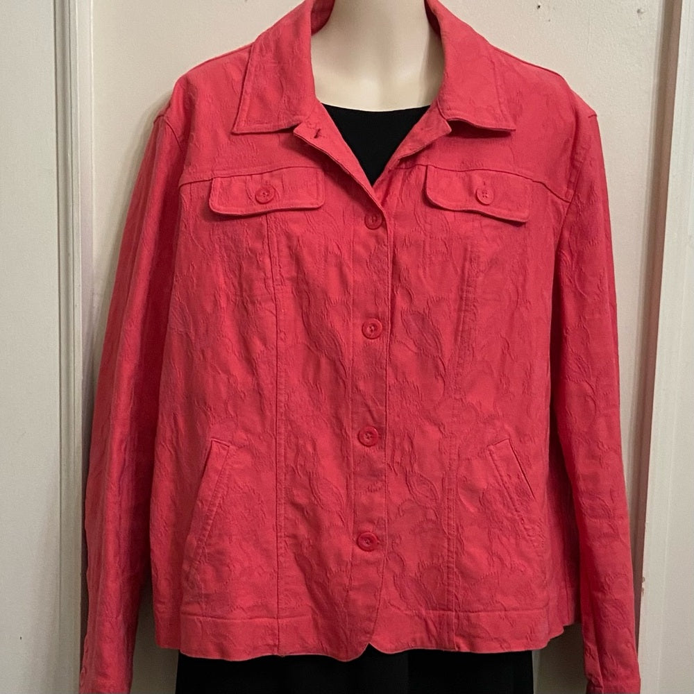 Croft and Barrow Fuchsia -Tangerine Coat-Jacket - Size XL
