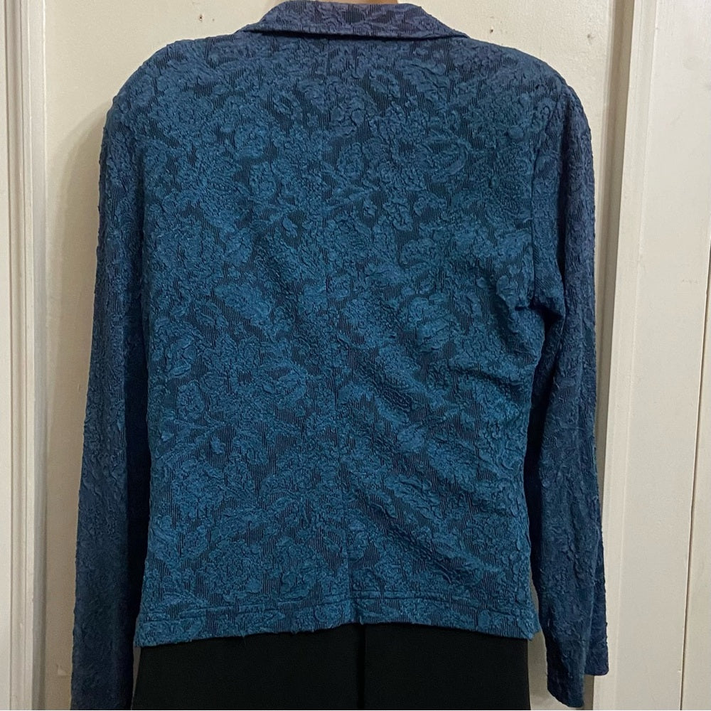 Cold Water Creek Teal Blue Lace Coat-Jacket - Size 12p