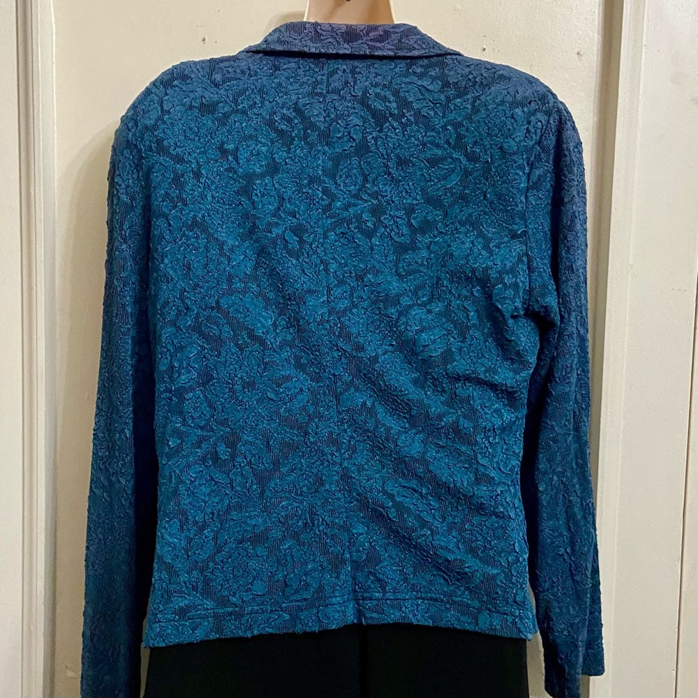 Cold Water Creek Teal Blue Lace Coat-Jacket - Size 12p