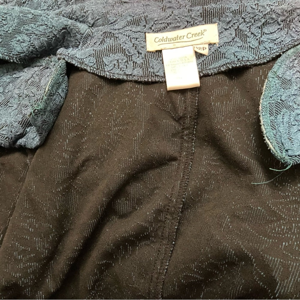 Cold Water Creek Teal Blue Lace Coat-Jacket - Size 12p