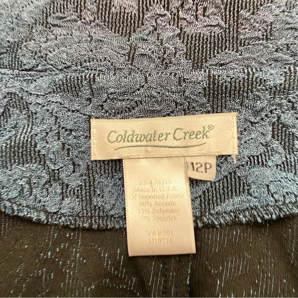Cold Water Creek Teal Blue Lace Coat-Jacket - Size 12p