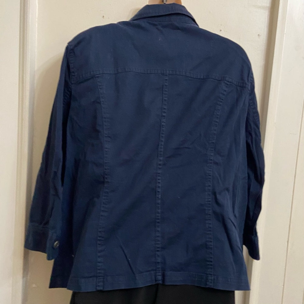 CJ  Banks Navy Blue Military Coat- Jacket - 1X
