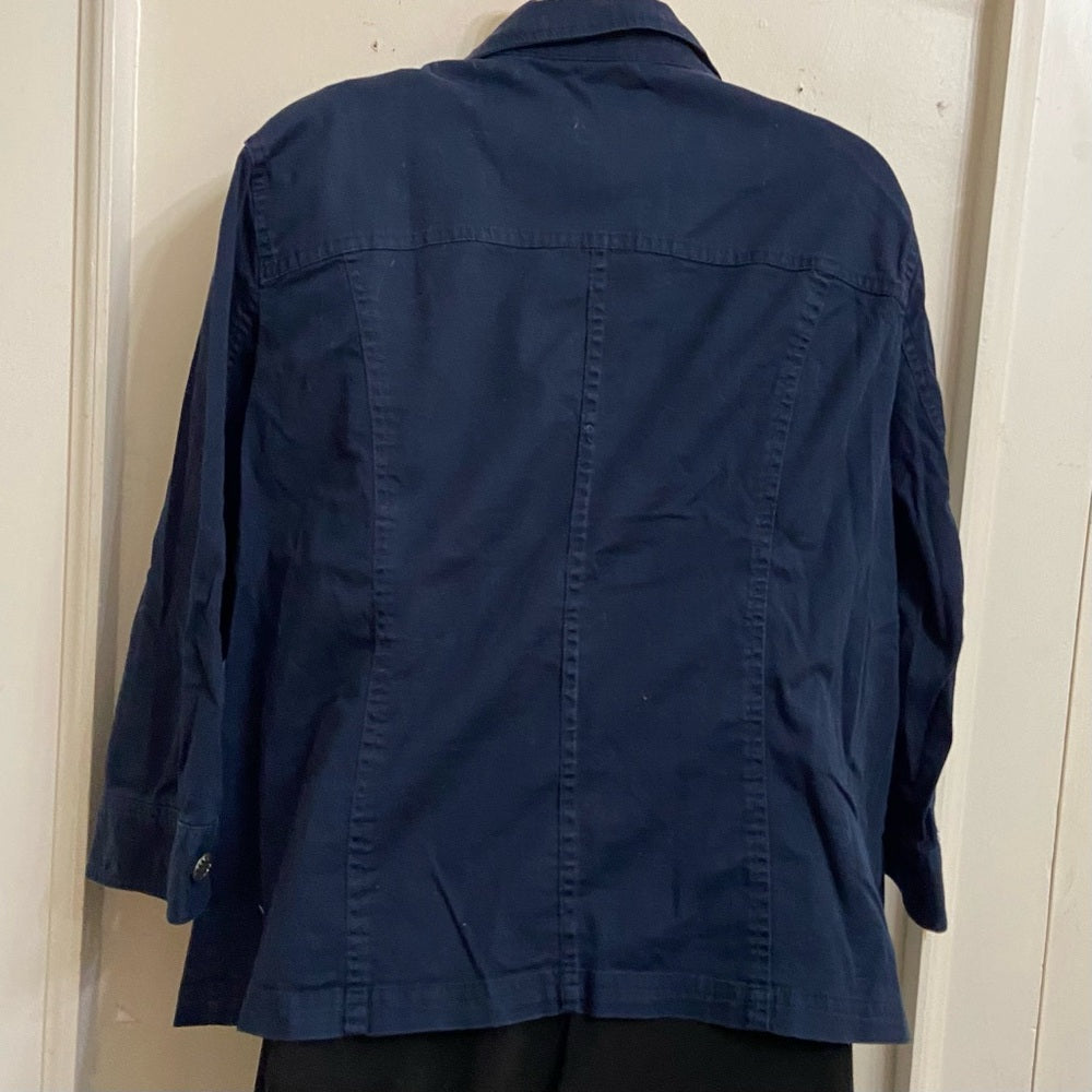CJ  Banks Navy Blue Military Coat- Jacket - 1X