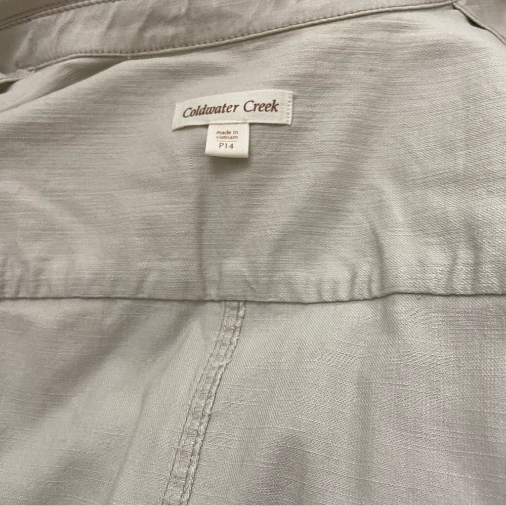 Cold Water Creek Beige Coat-Jacket - Size P14