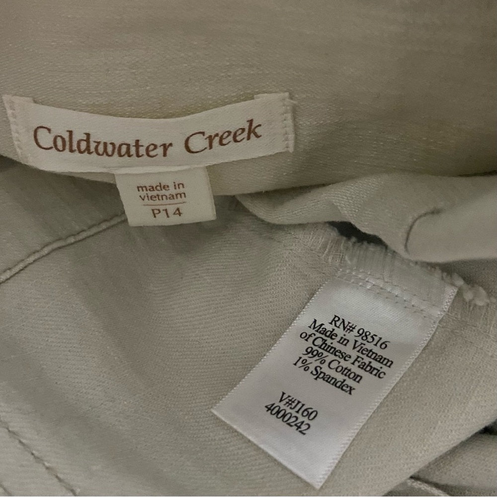 Cold Water Creek Beige Coat-Jacket - Size P14