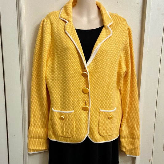 Halogen Yellow Polka Dot Coat- Jacket - XL