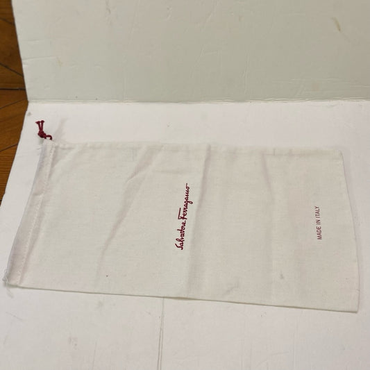 Ferragamo White Shoe Size Dust Bag 16in x 8in