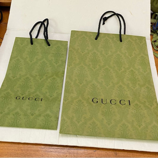 Lot of 2 Gucci Green Gift Bags