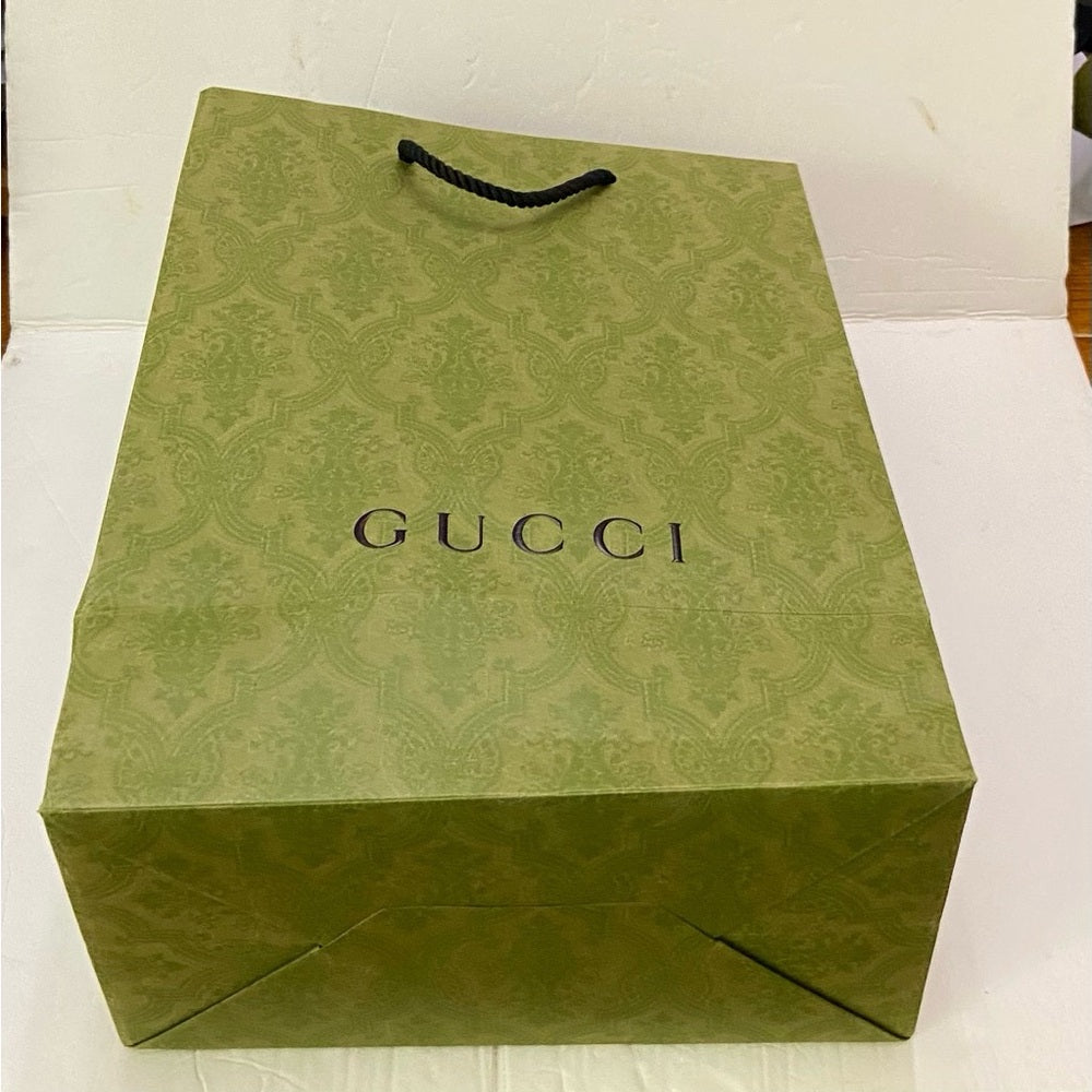 One Gucci Large Green Gift Bag 14in x 10.5in x 5.5in