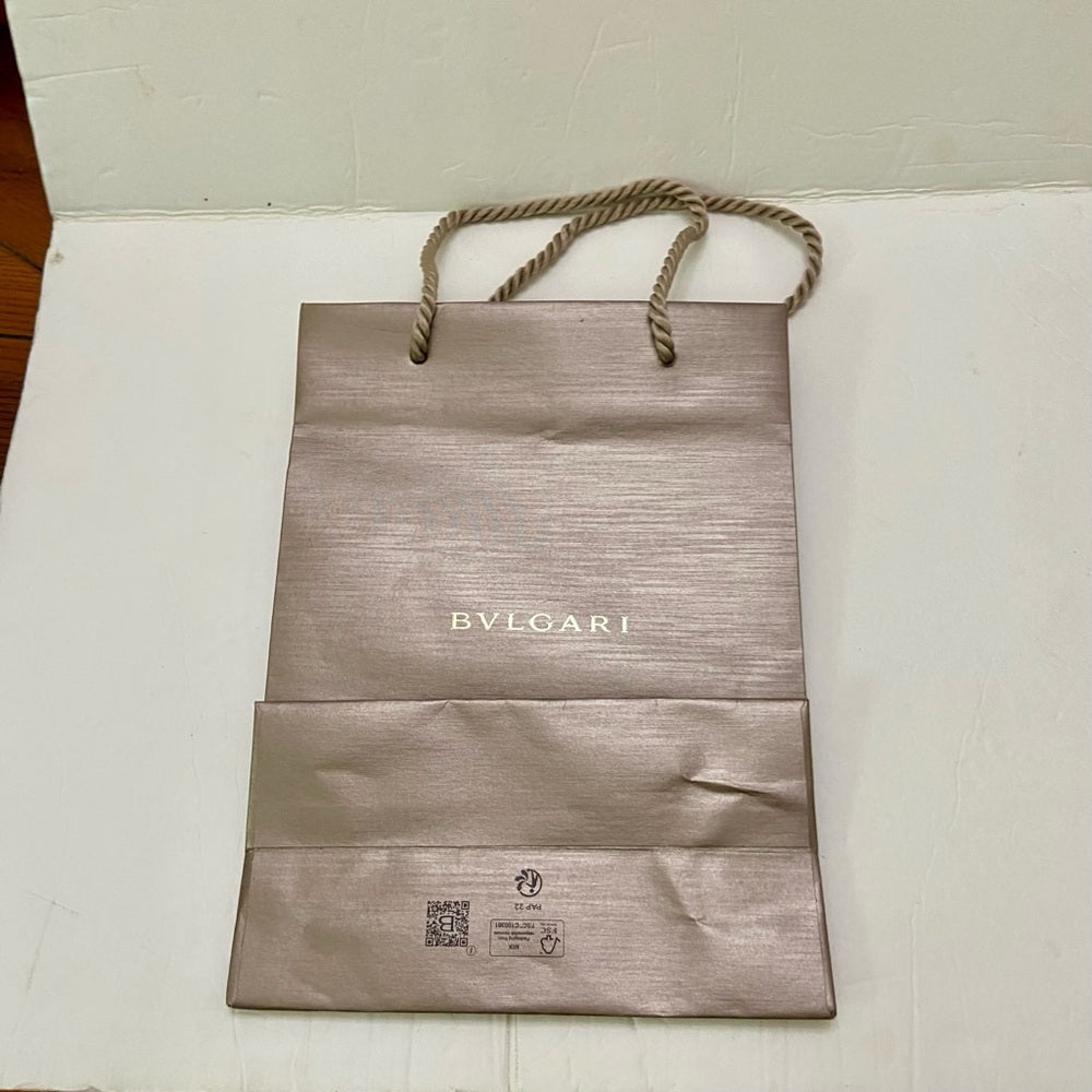 One Bulgari Medium Size Metallic Brown Gift Bag 11in x 8.5in x 4.5in