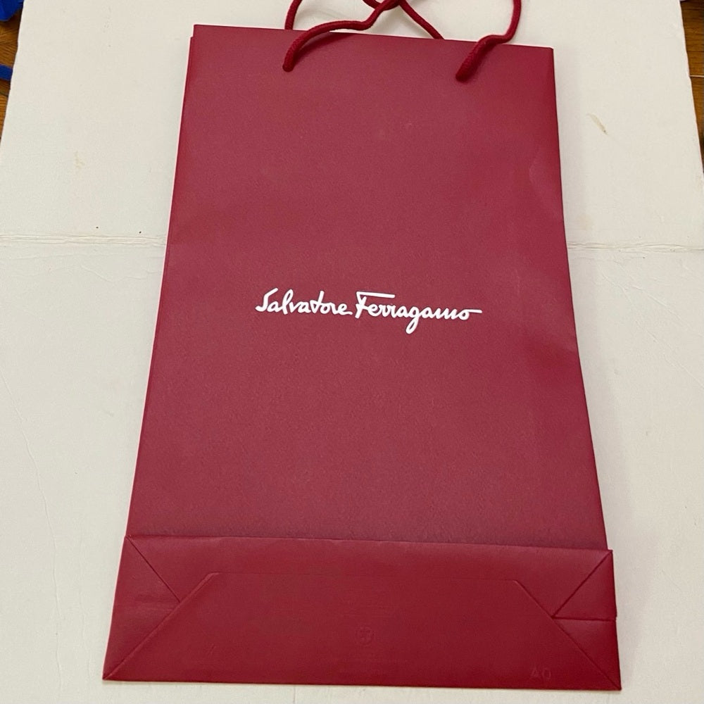 One Ferragamo Red Large Gift Bag 17in x 11in x 3In