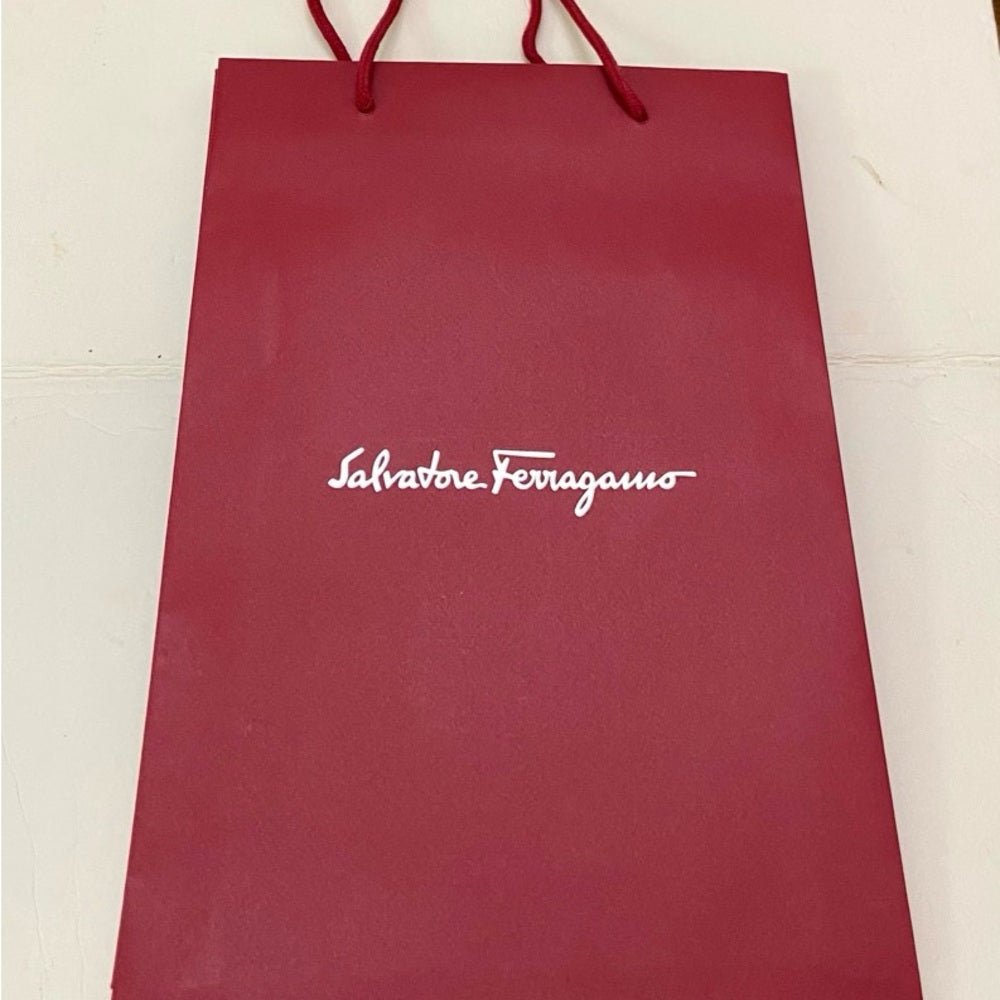 One Ferragamo Red Large Gift Bag 17in x 11in x 3In