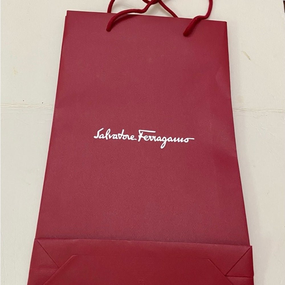 One Ferragamo Red Large Gift Bag 17in x 11in x 3In