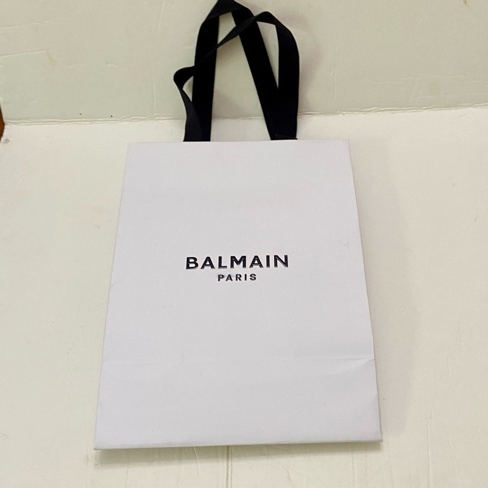 One Balmain White Medium Size Gift Bag 11.5in x 8in x 5in