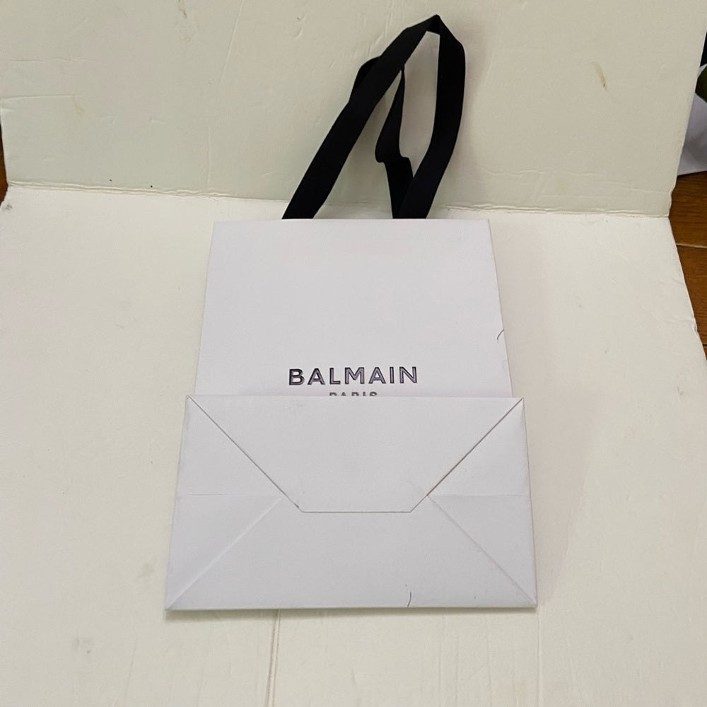 One Balmain White Medium Size Gift Bag 11.5in x 8in x 5in