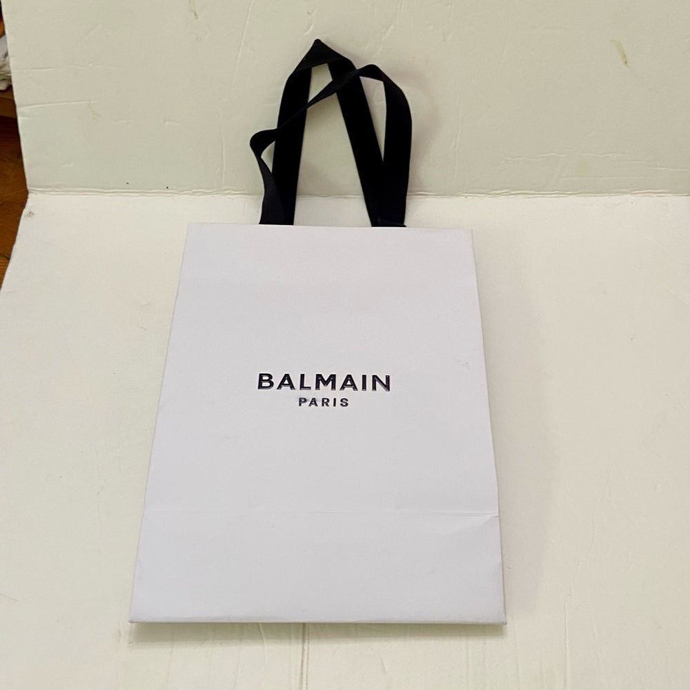 One Balmain White Medium Size Gift Bag 11.5in x 8in x 5in