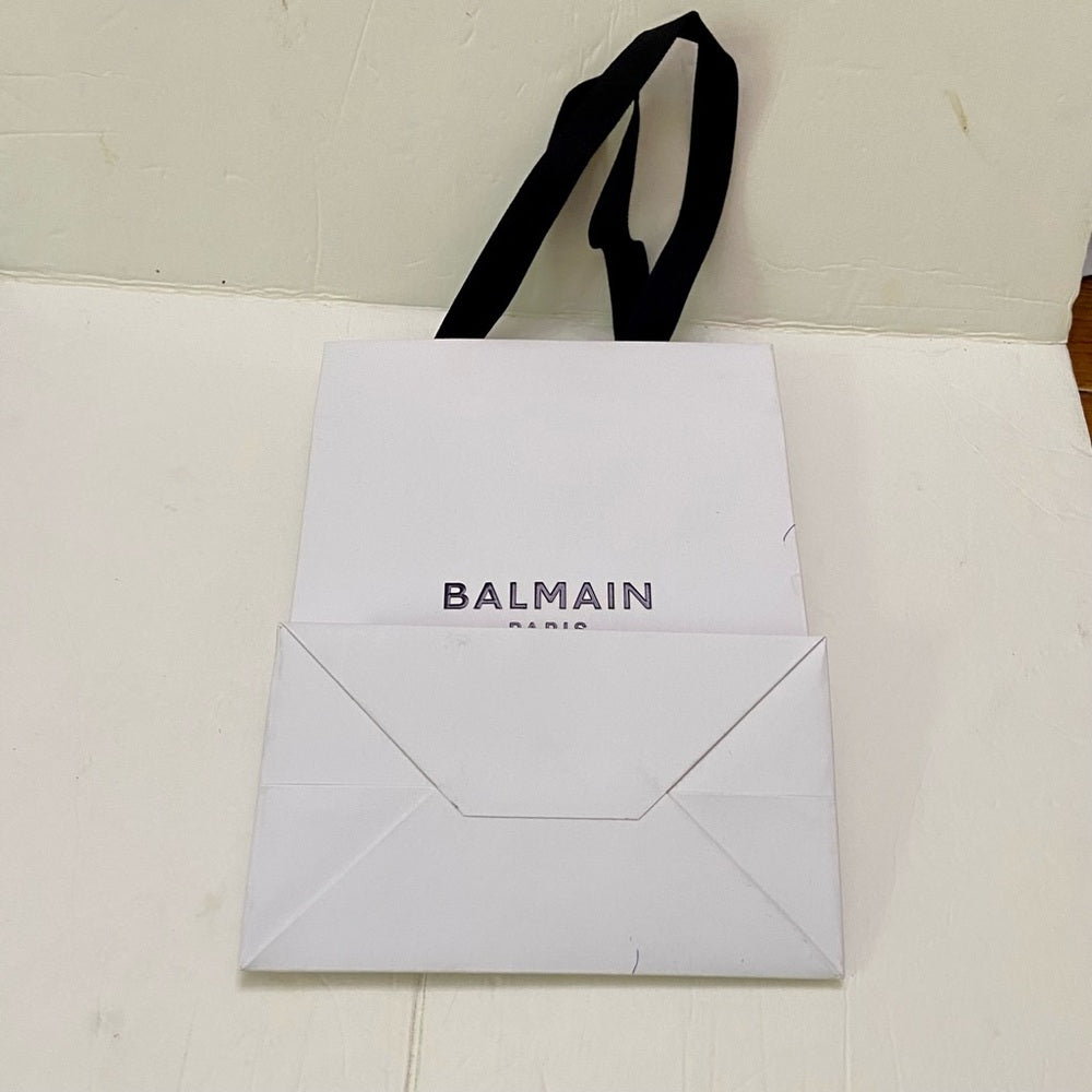 One Balmain White Medium Size Gift Bag 11.5in x 8in x 5in