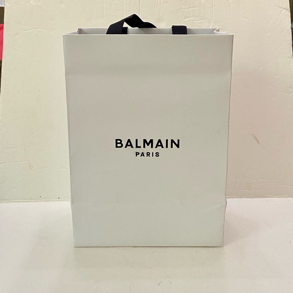 One Balmain White Medium Size Gift Bag 11.5in x 8in x 5in