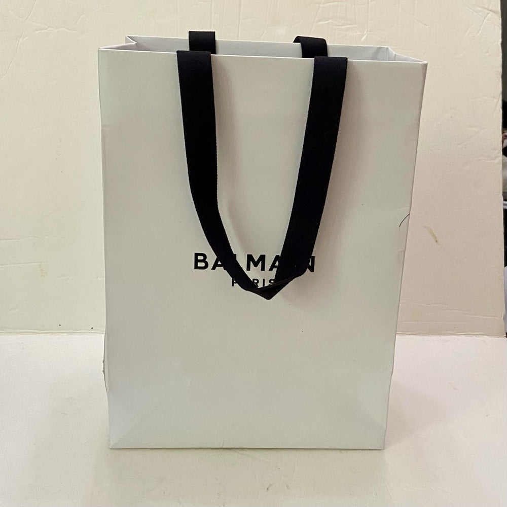 One Balmain White Medium Size Gift Bag 11.5in x 8in x 5in