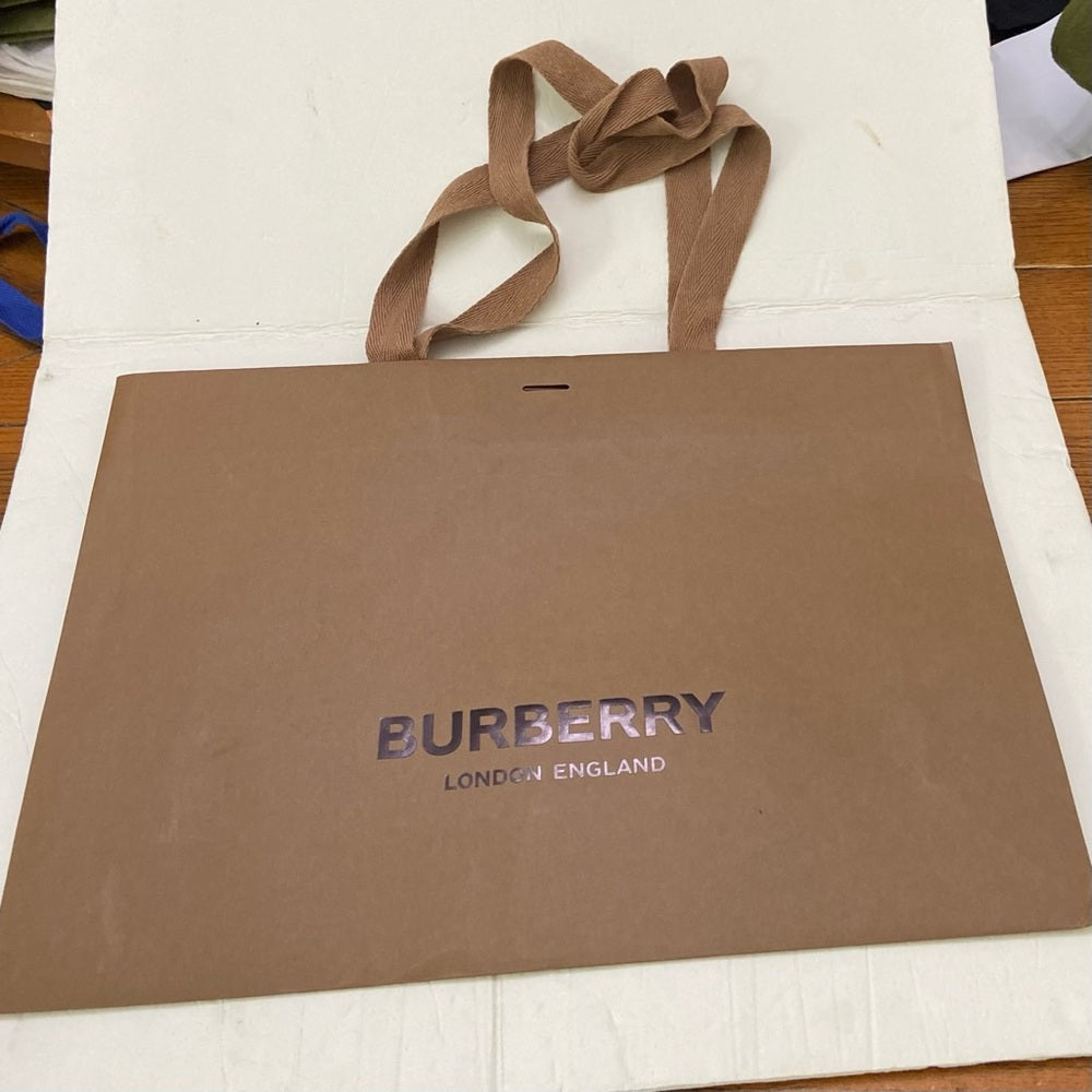 One Burberry Large Brown Gift Bag 12in x 16.5in x 5in