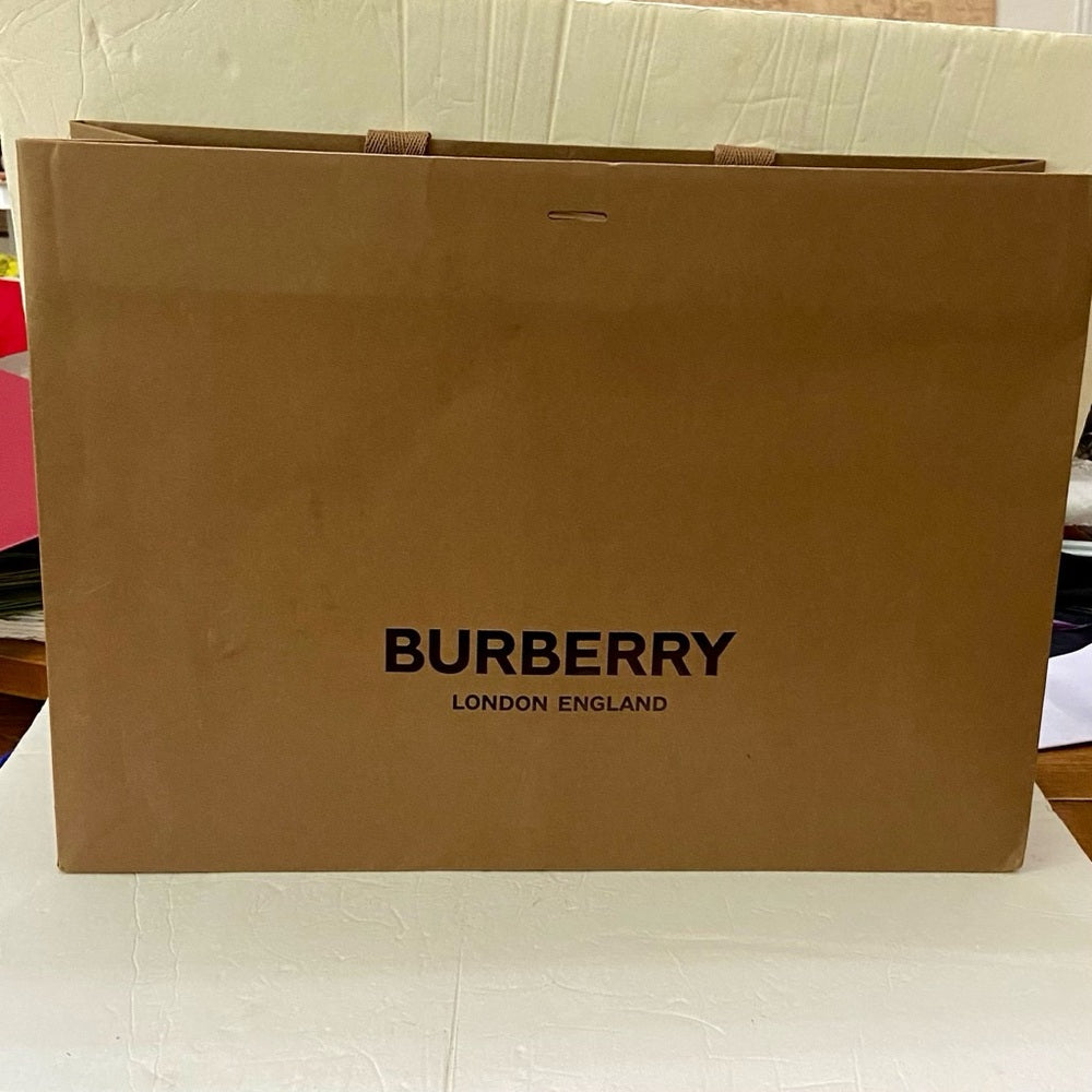 One Burberry Large Brown Gift Bag 12in x 16.5in x 5in