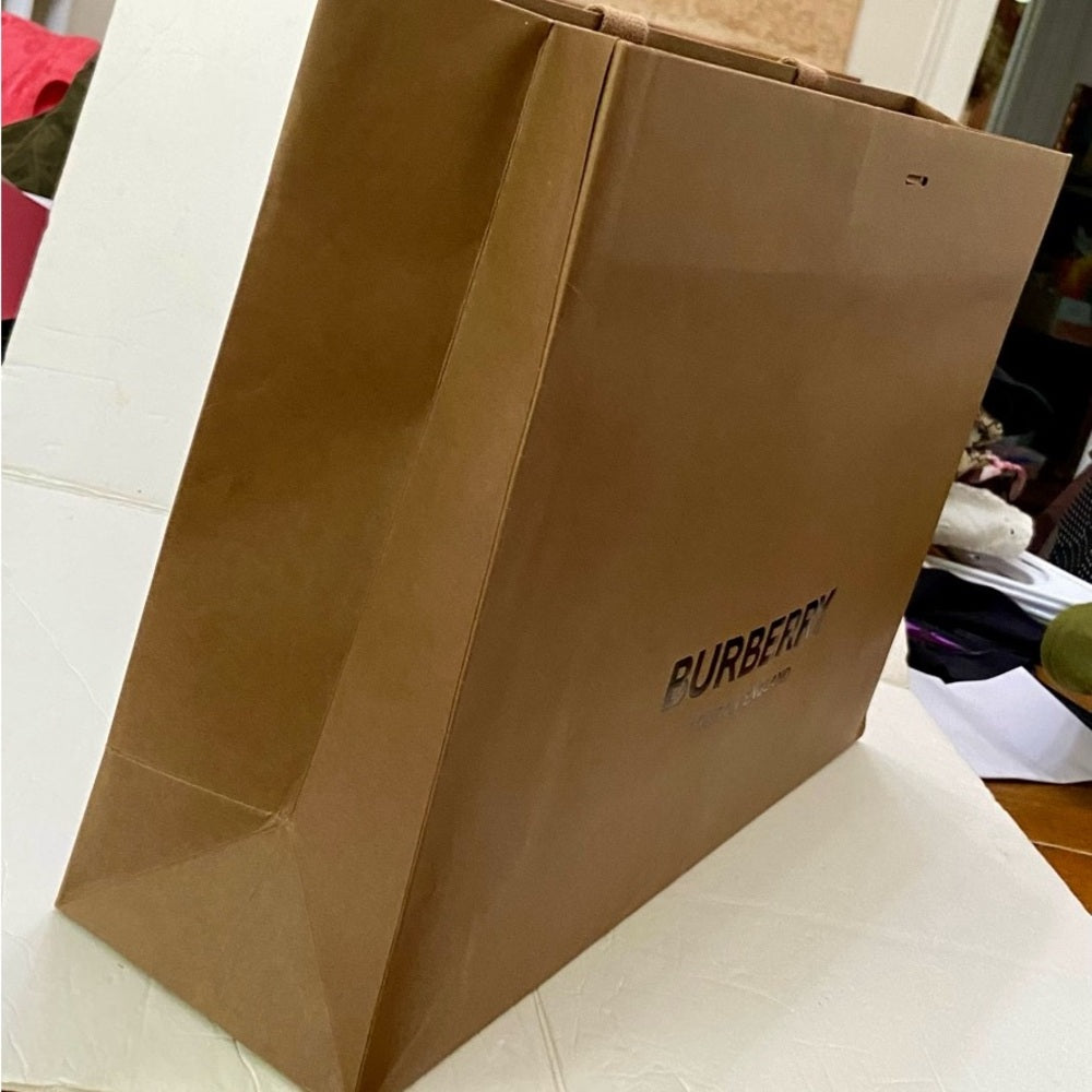 One Burberry Large Brown Gift Bag 12in x 16.5in x 5in