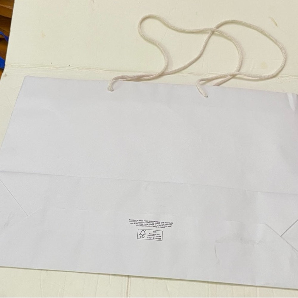 One Burberry Large White Gift Bag 12in x 16.5in x 5in