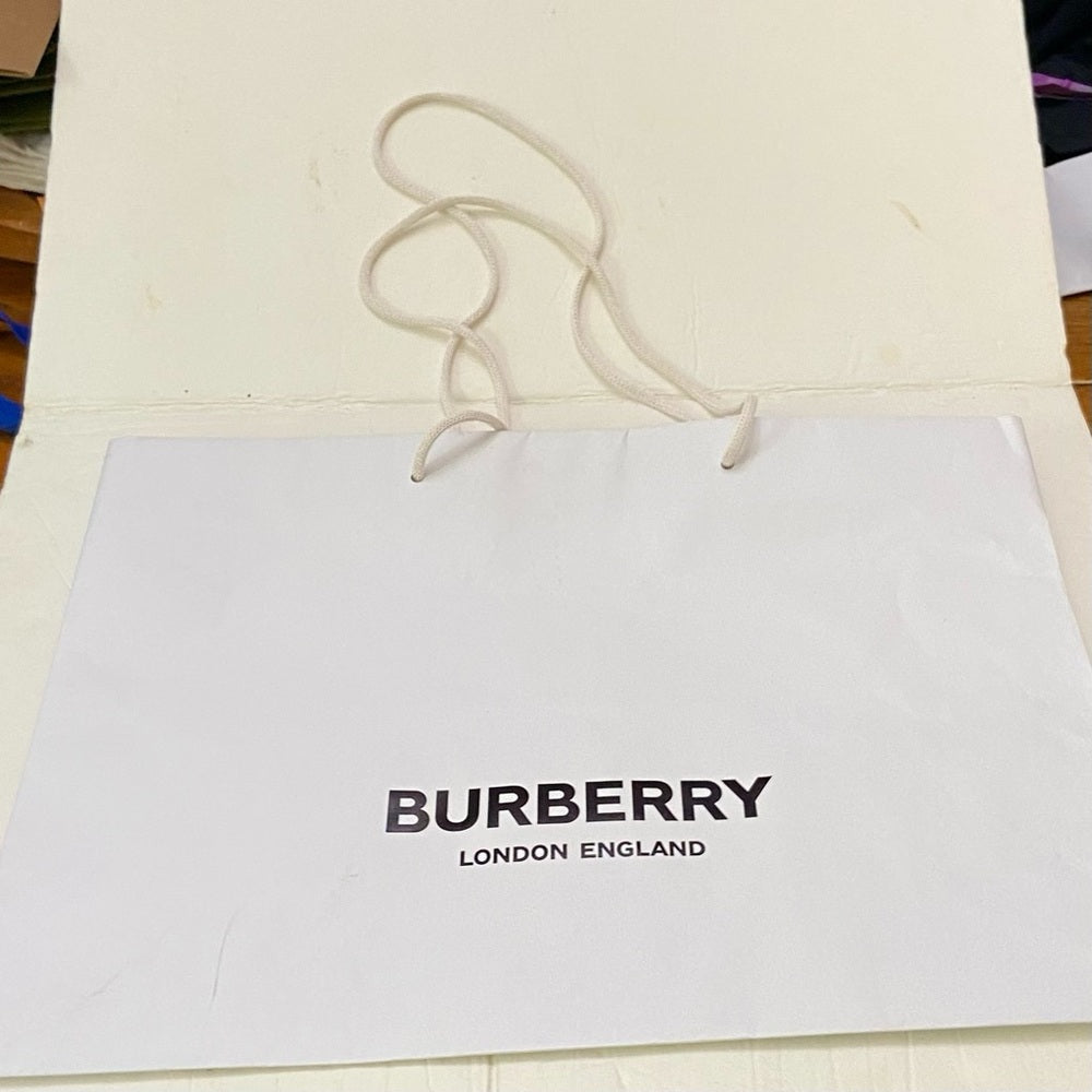 One Burberry Large White Gift Bag 12in x 16.5in x 5in