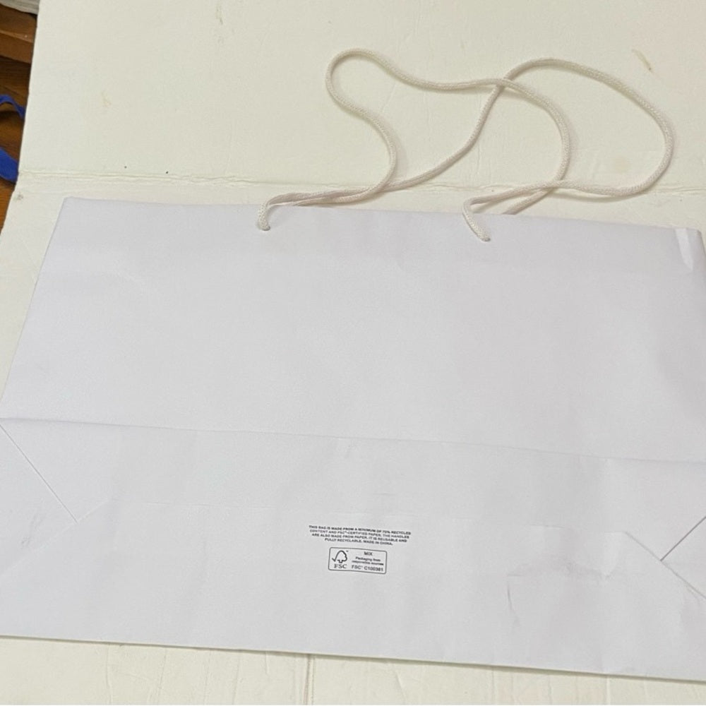 One Burberry Large White Gift Bag 12in x 16.5in x 5in