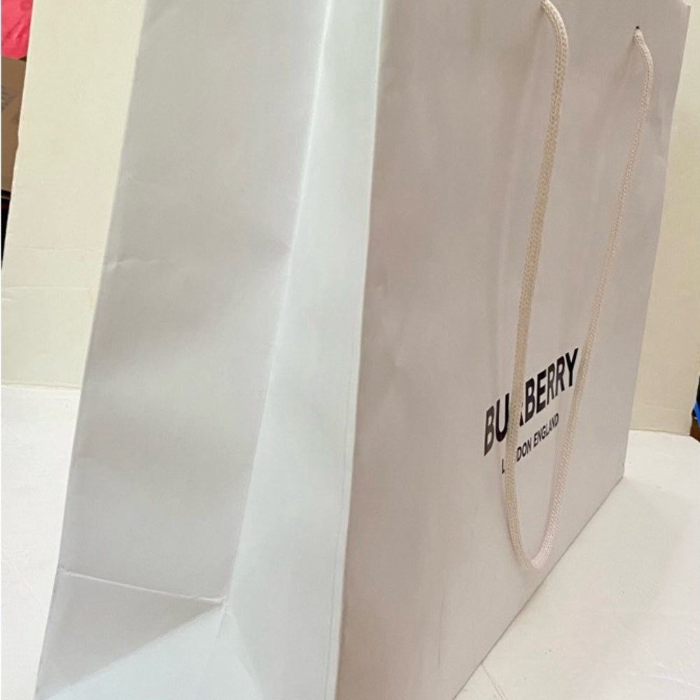 One Burberry Large White Gift Bag 12in x 16.5in x 5in