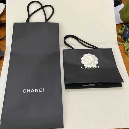 Lot of 2 Chanel Black Gift Bags