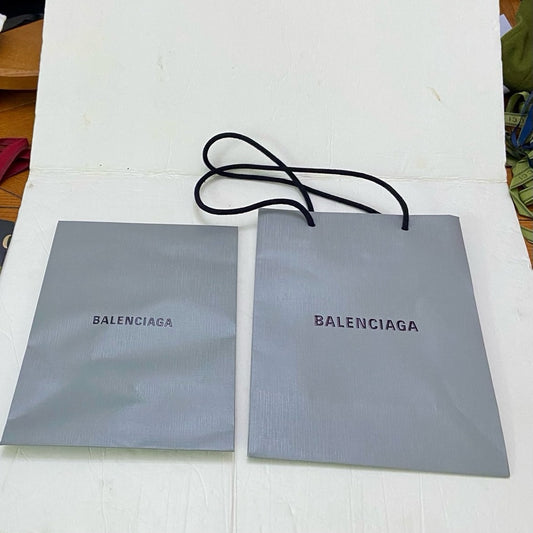 Lot of 2 Balenciaga Gray Gift Bags