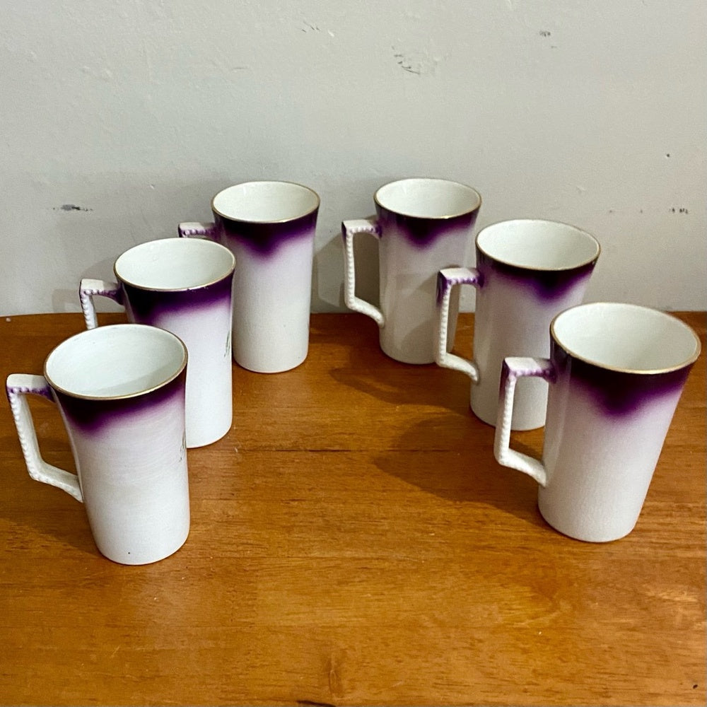 1890-1915 Dresden China or Whiteware 7-pc Juice Set