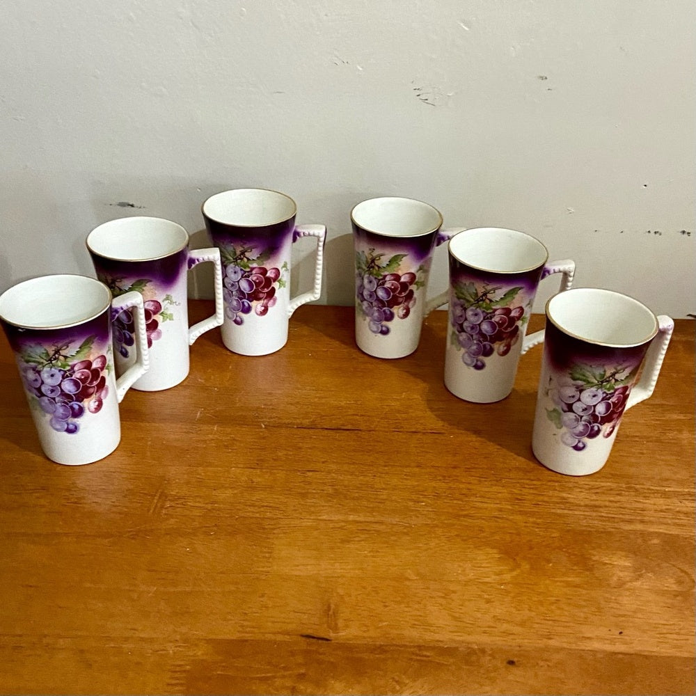 1890-1915 Dresden China or Whiteware 7-pc Juice Set